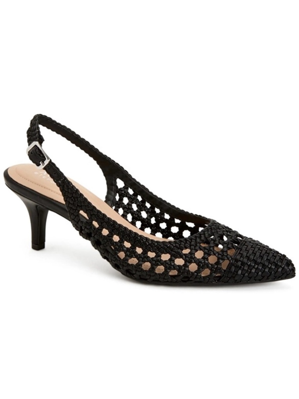 Alfani Step Flex Black Woven Braided Slingback Heels Size 8.5 NEW